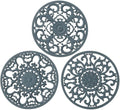 Extra Thick Silicone Trivet Mat for Hot Dishes, Hot Pots and Pans, Pot Holder, Hot Pad to Protect Your Table and Countertop, Kitchen Decor and Accessories,Warm Grey,Set of 3