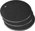 Silicone Non-Slip, Heat Resistant & Water-Trapping Trivet Mats for Water Glasses & Teacup & Coffee Cup & Dishes & Cookware, Multipurpose Kitchen Table Coaster, 5.5-Inch, 3 Pcs, Black