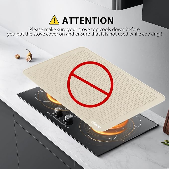 Extra Large 30x24 Inch Silicone Dish Drying Mat for Rack & Kitchen Counter | Easy Clean Silicone Drying Mat for Kitchen Counter , Non-Slip Dish Drain Mat , Heat Resistant Silicon Dish Mat, Beige, SAPID