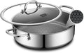 Saute Pan,Hybrid Non Stick 6.5 Quart Everyday Braiser pan,Chicken Fryer, PFOA Free Cookware,12.5 inch Deep Frying Pans with Lid,Dishwasher and Oven Safe,Works on Induction,Ceramic and Gas Cooktops