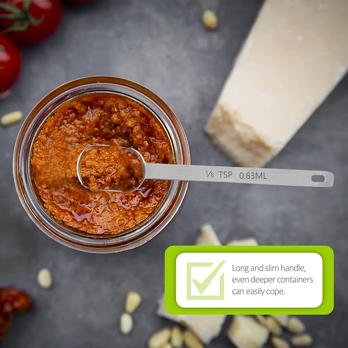 1PCS 1/8TSP(0.63ML) Measuring Spoon, Stainless Steel Long Handle Teaspoons | High Precision, Food-Grade Stainless Steel, ‌Rust-Free, Dishwasher-Safe, Easy-Read Markings, Multi-Purpose, Sturdy & Durable