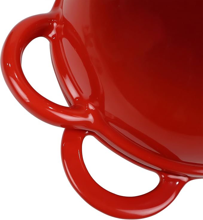 Crucible Cookware Enameled Cast Iron Bread Pan Dutch oven with Lid and Loop Handles - Red – Oven Safe Form for Baking and Cooking, Artisan Bread Kit - Loaf Pan