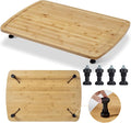 GarveeHome Bamboo Stovetop Cover Cutting Board with Legs and Juice Grooves, XXX Large Stove Top Cover for Gas Burners Stove Top, Cooktop Protector Noodle Board Stove Cover for RV Stove, Natural