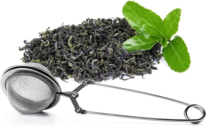 Snap Ball Tea Strainer, JEXCULL 3 Pack Premium Stainless Steel Tea Strainer with Handle for Loose Leaf Tea Fine Mesh Tea Balls Filter Infusers (Normal)