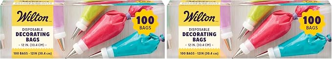 Wilton 12-Inch Disposable Cake Decorating Pastry Bags, 100-Count (Pack of 2)