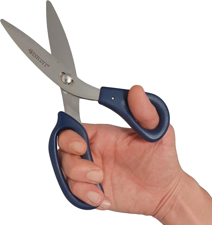 Westcott 8" Power Pivot Stainless Steel Hard Handle High-Leverage Crafting and Fabric Scissors