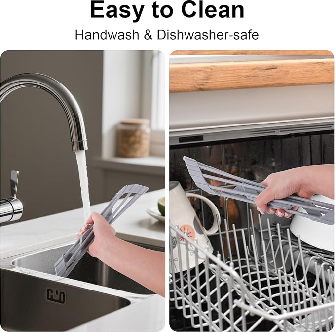 Triangle Roll Up Dish Drying Rack for Sink Corner, Silicone Wrapped Sponge Holder for Kitchen Sink Caddy Organizer Multipurpose Corner Shelf Drainer Mat for RV Kitchen Sink Accessories Counter Storage