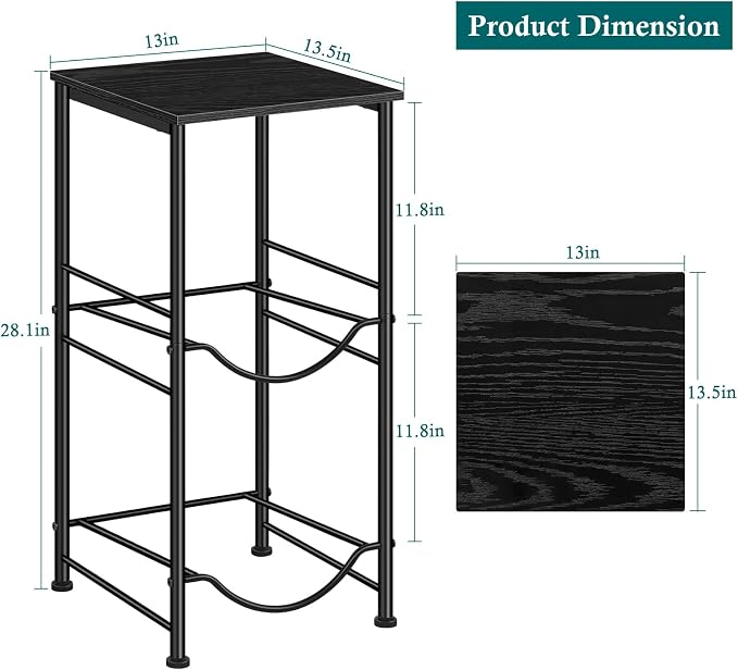 OYEAL Water Bottle Holder 5 Gallon Water Jug Holder with Storage Shelf, 2 Tier Black Water Bottle Rack Stand with 2 Slots for Small Space, Kitchen, Home Office, Living Room