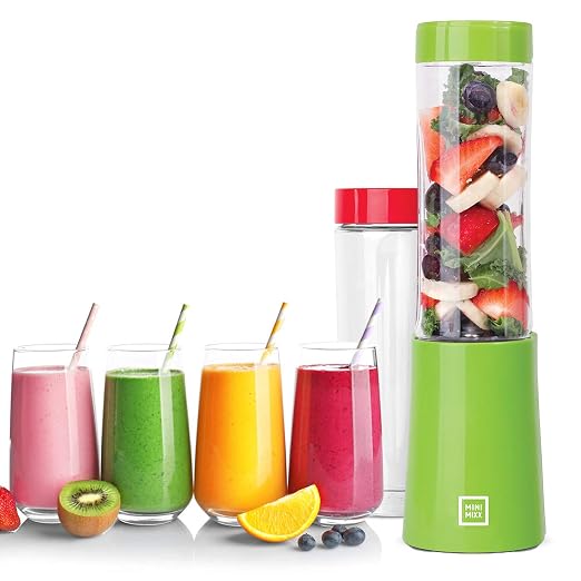 Euro Cuisine MM1R Personal Blender - Compact & Portable Smoothie Blender, Mini Blender Cup for Smoothies, Shakes, Baby Food,Single Serve Blender - Red
