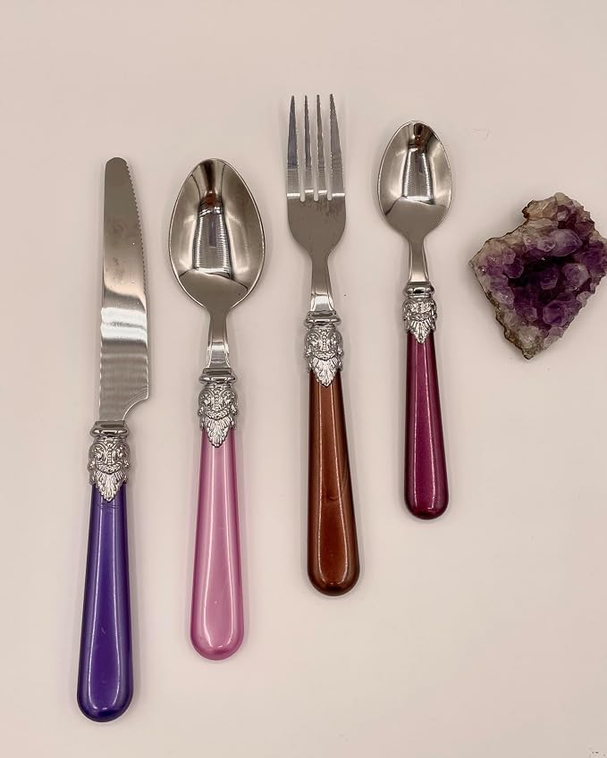 Gypsy Color Gala Mix & Match Stainless Steel Flatware Collection, Set of 16