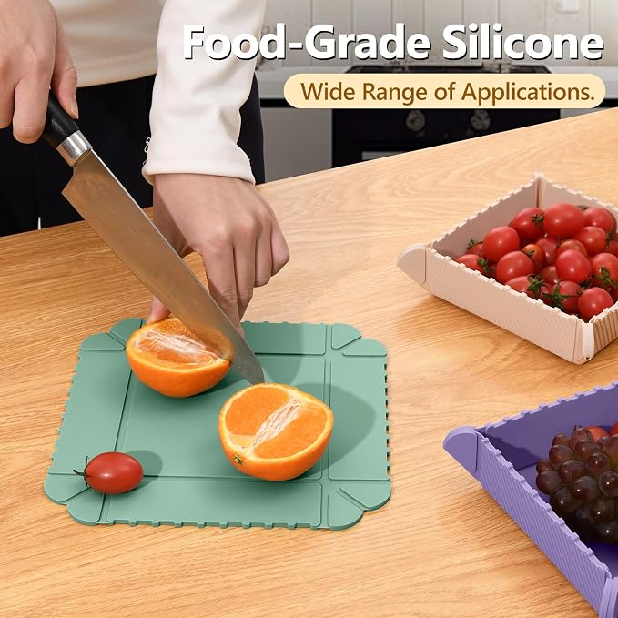 Magnetic Silicone Trivet Mat - Heat Resistant Hot Pad for Hot Dishes, Pots & Pans, Non-Slip Table & Countertop Protector (Green)