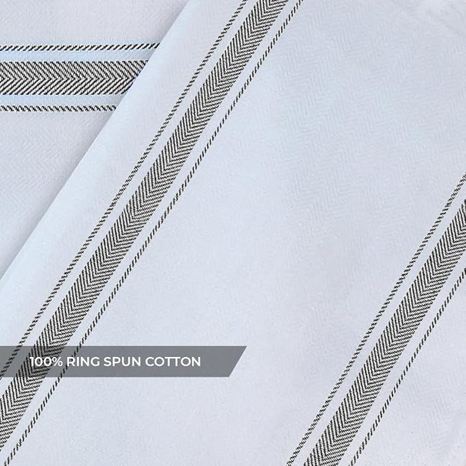 Dish Towels 30 Pack Grey Stripe 100% Cotton Kitchen Towel 15x25 Inch Tea Towels, Dish Cloths for Washing Dishes, Kitchen Rags for Drying Dishes