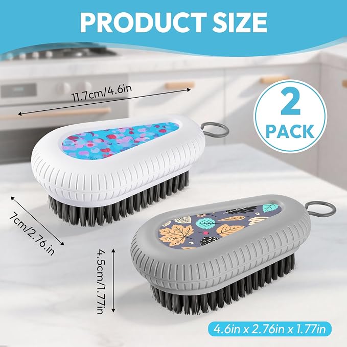 Fruit and Vegetable Brush, Multi-Purpose Produce Scrubber Brush with Non-Slip Handle & Hanging Loop