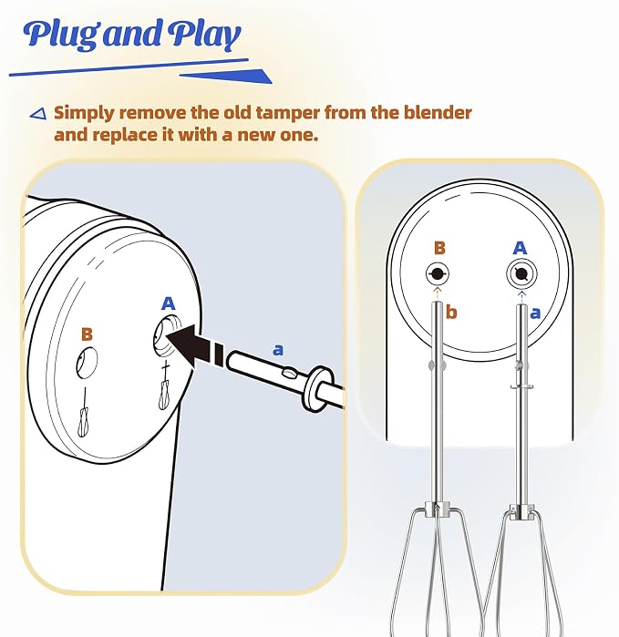 Hand Mixer Beaters for KitchenAid, Fits W10490648 KHM2B, 2 Pack | Stainless steel turbo beaters, fits KitchenAid KHM2B KHM3 KHM5 KHM7 KHM9 series hand mixers, replaces W10240913 AP5644233