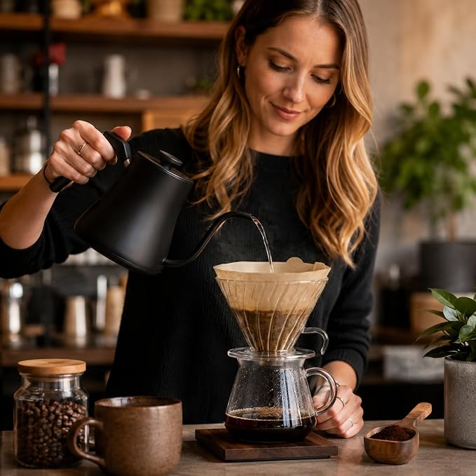 100 Count Coffee Filters #4 Cone, Unbleached Paper for 8-12 Cup Brewers | 100 count value, #4 Size, Unbleached Paper, Fine Filtration, Smooth Brew, Drip & Pour Over Compatible