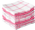 T-Fal Premium Waffle Dish Cloths: Highly Absorbent, Super Soft Long Lasting - 100% Cotton, 12"x13" Towel for Cleaning & Drying Dishes, 8-Pack, Pink