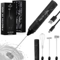 Zulay Froth N Go Milk Frother – Rechargeable 3-in-1 Handheld Frother Wand with Travel Case & USB-C Charger – Single, Double & Egg Whisk for Latte, Cappuccino, Matcha, Protein Shakes - Forge Marble