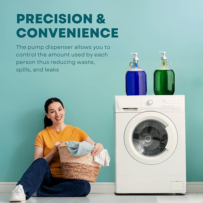 Gallon Pump Dispenser | for Plastic or Glass Bottles | Heavy-Duty Leak Proof for Commercial and Household Use | Pump for Gallon Jug | Non-BPA Plastic (Pack of 2)