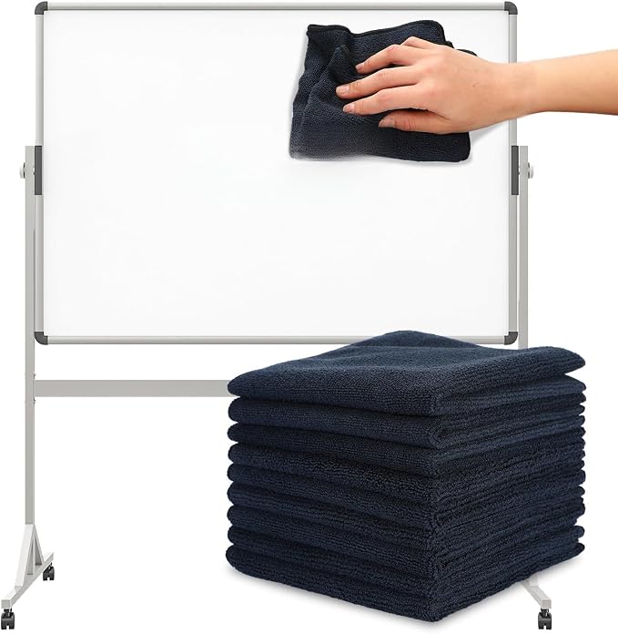 10 Pcs Dry Erase Cloth,12 X 12 Inch,Black | Cleaning Rags Reasonable Whiteboard Cloth Kitchen Towels Microfiber Towels Cars Wash