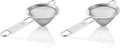 Homestia 3.3" Fine Mesh Strainer for Kitchen, 304 Stainless Steel Cocktail Sieve Sifters For Food, Liquid Drink Strainers Cup for Tea, Rice, Oil, Noodles, Fruits, Vegetables (Silver) (Pack of 2)