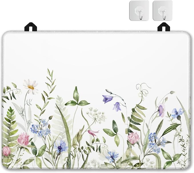 Electric Stove Top Cover Protector –Vintage Wild Flowers Glass Flat Top Stove Mat Oven Induction Cooktop Mat for Ceramic Countertop Mats Heat-Resistant Dish Drying Mat