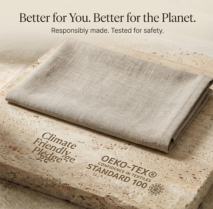 Urban Villa Kitchen Towels Cotton Dish Towels 20”x30” (Set of 6) Beige/White