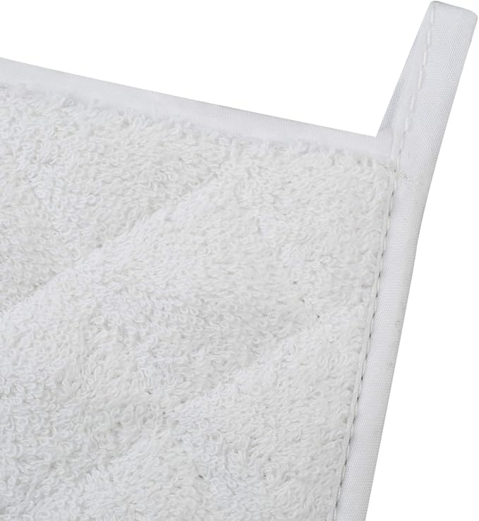 100% Cotton Kitchen Everyday Basic Terry Pot Holder Heat Resistant Coaster Potholder for Cooking and Baking Set of 5 White