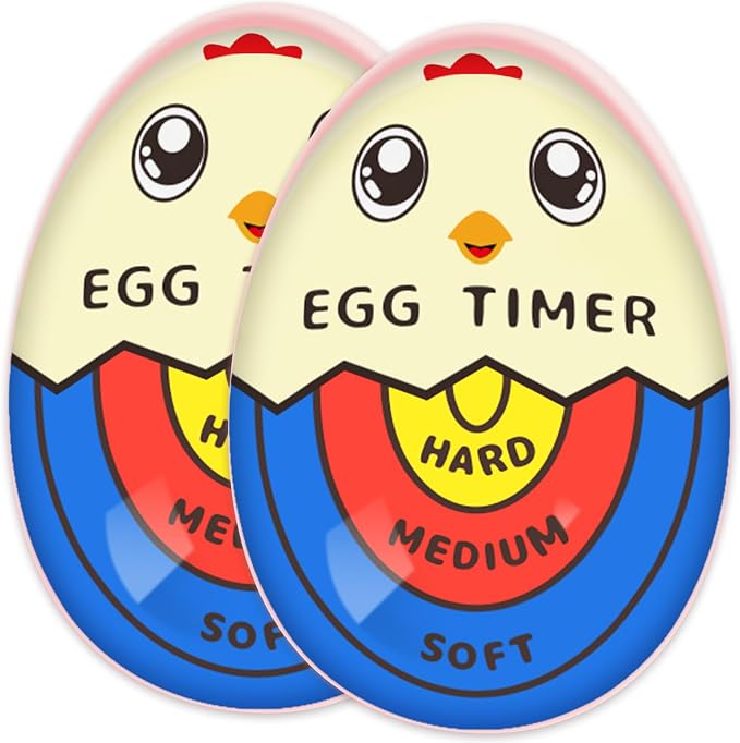 Lasubst Egg Timer for Boiling Eggs that Changes Color When Done, 2 Tricolor