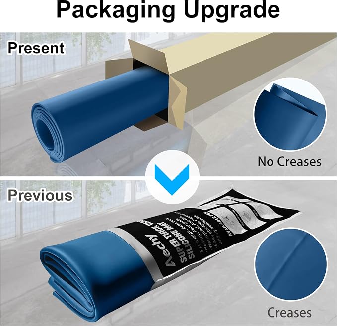 Extra Large Silicone Mat 35.3"x23.5"x0.08", Multipurpose Silicone Mat Thick Heat Resistant Mat Shipped Rolled Up Kitchen Counter Mat Waterproof Nonslip Mats for Kitchen Counter Blue | Extra Large, Heat Resistant, Waterproof, Nonslip, Multipurpose Count...