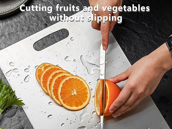 Titanium Cutting Board, 2 PCS Titanium Cutting Boards for Kitchen, Non Toxic, Double-Sided Food Grade Chopping Board for Outdoor Camping(15.6" x 11",15.6" x 11")