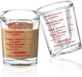 Shot Glass Measuring Cup Set, 2 Pack 2 Oz Square Espresso Glasses (Red) | Square glass measuring cups feature oz, ml, tsp and tbsp markings for espresso, liquor, medicine, desserts and recipes