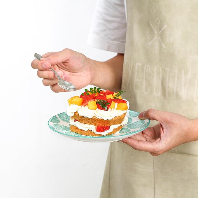 Selamica Ceramic Dessert Plates, 7 Inch Small Plates, Appetizer Plates for Kitchen, Set of 6, Microwave Dishwasher Safe, Assorted Colors