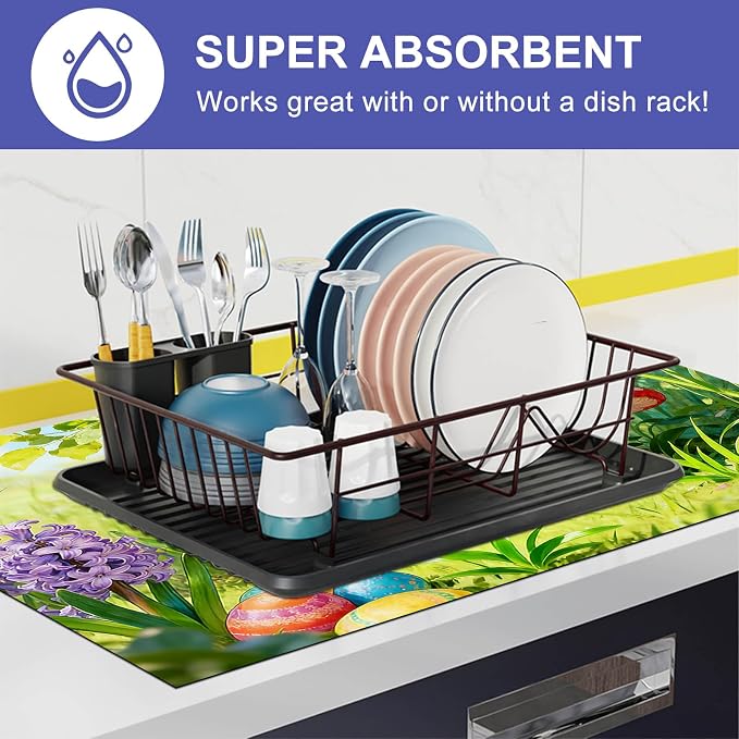 HOMETITUTE Spring Stove Top Cover 28x20 Bunny Mushroom Heat Resistant