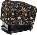 2 Slice Toaster Cover Wildflower Botanical Butterfly Flower Dust Proof Washable Kitchen Appliance Cover with Pocket, Oxford Fabric Countertop Toaster Protector for Standard Toasters Small Appliances