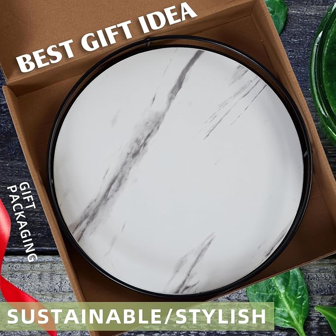 9 Inch White Wood Lazy Susan,360° Decorative Turntable for Countertop