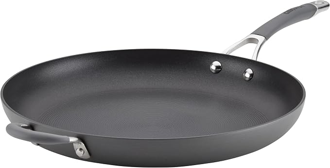 Circulon - 83906 Circulon Radiance Hard Anodized Nonstick Frying Pan / Fry Pan / Hard Anodized Skillet with Helper Handle - 14 Inch Large Skillet, Gray
