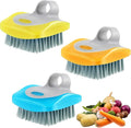 Tatuo 3 Pcs Vegetable Brush Potato Scrubber Vegetable Scrubber for Food | Flexible Bristles Kitchen Brush Silicone Hard and Soft Side Cleaning Fruit Tools for Potatoes, Carrots Kitchen Gadgets Set