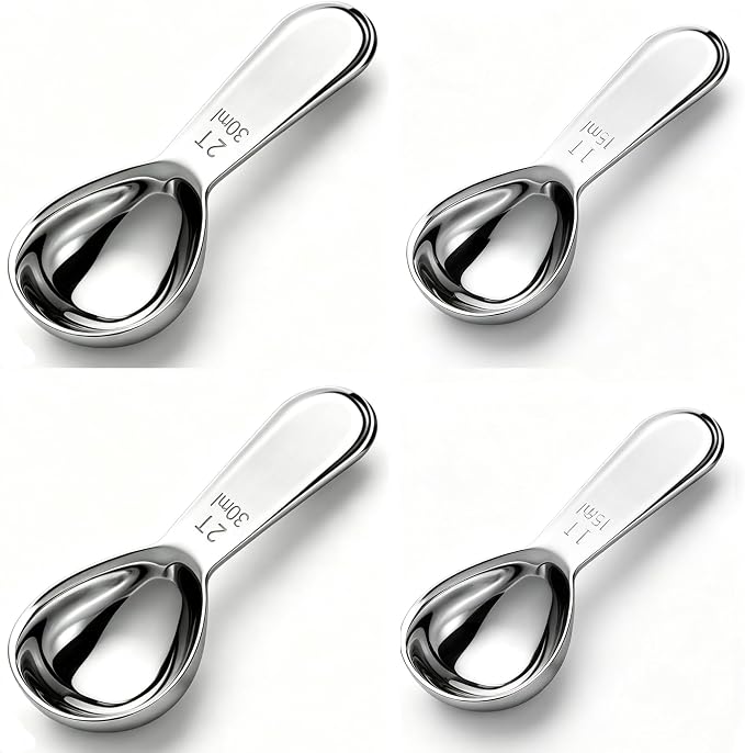 4-Pack Coffee Scoop Spoon set(1 Tbsp & 2 Tbsp),Stainless Steel Measuring Spoons with Long Handles for Ground Coffee, Tea, and Powder