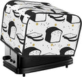 Toaster Cover 4 Slice with Cartoon Toast Pattern Dustproof Bread Maker Cover Fingerprint Bakeware Protection Wide Slot Toaster Bag Reusable Kitchen Small Appliance Cover