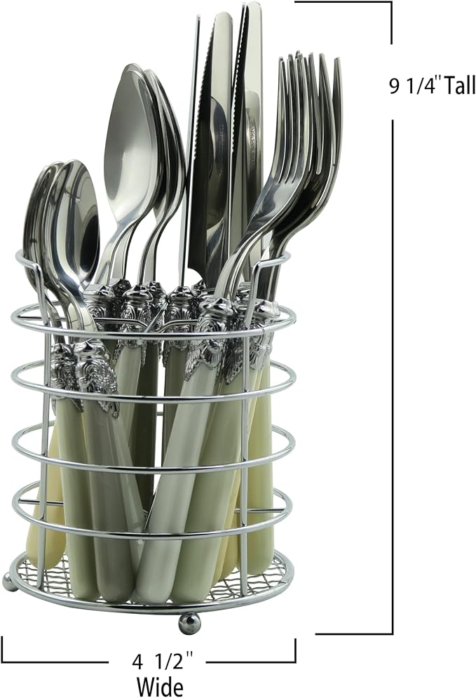 Gypsy Color Baroque Bone Mix & Match Stainless Steel Flatware Collection, Set of 16