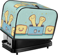 Toaster Cover 2 Slice with Cartoon Toast Pattern Dustproof Bread Maker Cover Fingerprint Bakeware Protection Wide Slot Toaster Bag Reusable Kitchen Small Appliance Cover