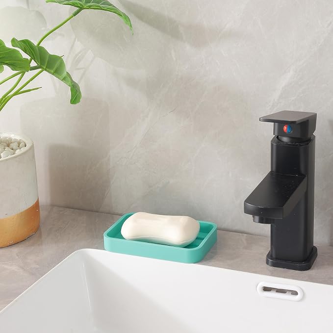 MicoYang Silicone Kitchen Sink Organizer Tray for Multiple Usage,Easy Clean Sponges Holder for Kitchen Bathroom Counter or Sink,Dish Soap Dispenser,Scrubber,Bottle,Cup Mint 4.9”x 3.2”