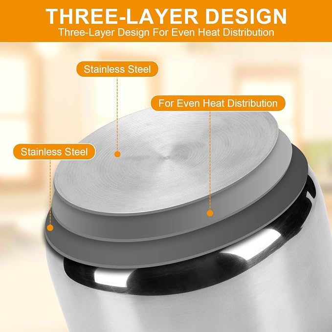 Rice Cooker Replacement Pot Compatible with Aroma ARC-1020SB & ARC-1120SBL | 5L/20-Cup Stainless Steel Rice Cooker Bowl, Dishwasher Safe Inner Pot with Even Heating for Rice,Soup & Meal Prep