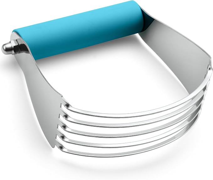 Spring Chef Large Dough Blender For Baking - Durable Pastry Blender - Teal | Heavy Duty Dough Mixer Hand Tool w/ Stainless Steel Blades, Professional Pastry Cutter Tool for Easy Mixing, Dishwasher Safe