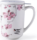 AmorArc Tea Cup With Infuser and Lid, 18oz Loose Leaf Tea Mug With Steeper | Porcelain Tea Mug With Infuser and Lid, Large Strainer Tea Cup with Lid for Tea, Coffee Mug for House-warming Birthday Gift