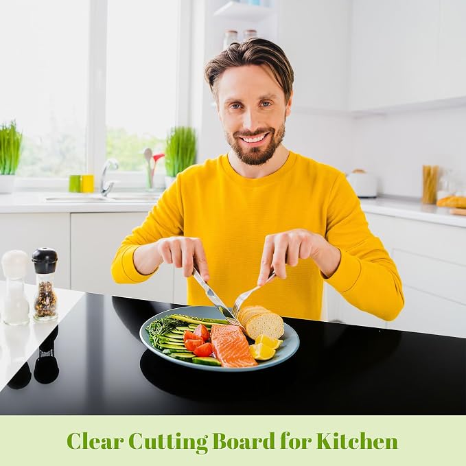 Wesiti Large Acrylic Cutting Board with Lip Non Slip 30"L x 20"W Black Cutting Board Chopping Acrylic Countertop Protector Cover Shatter Resistant for Home Restaurant Kitchen Sink Stove