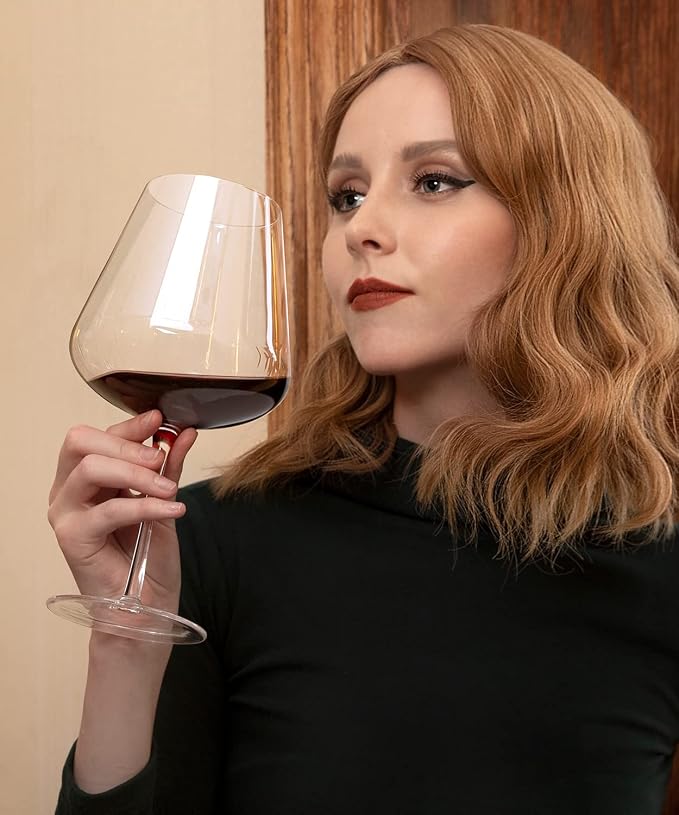 OJA Wine Glasses Set, Crystal Large Red Wine Glass Set of 4, 28 oz | Hand Blown, Clearer, Lighter for Tasting, Unique Gifts for Anniversary, Birthday, Wedding, Father's Day