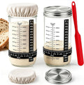 ComSaf Sourdough Starter Jars, 2 Pack Wide Mouth Mason Jars 34oz (1L) | BPA-Free Materials, Quart Size Glass Jars, Stainless Steel Lid, Gifts For Sourdough Bread Bakers And Enthusiasts