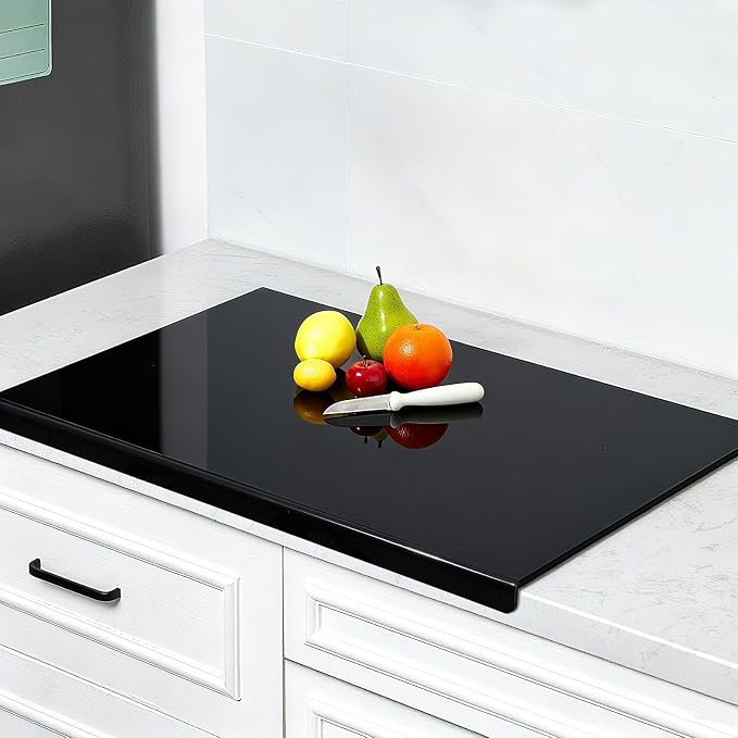 Wesiti Large Acrylic Cutting Board with Lip Non Slip 30"L x 20"W Black Cutting Board Chopping Acrylic Countertop Protector Cover Shatter Resistant for Home Restaurant Kitchen Sink Stove