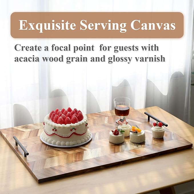 SwallowLiving Noodle Board Stove Cover Wood with Handles, Wooden Stovetop Cover Board for Gas Stove and Electric Stove Top, kitchen sink cover for counter space, Acacia